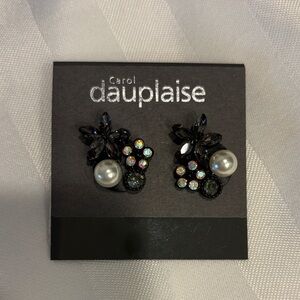 Carol Dauplaise Black and Silver Earrings